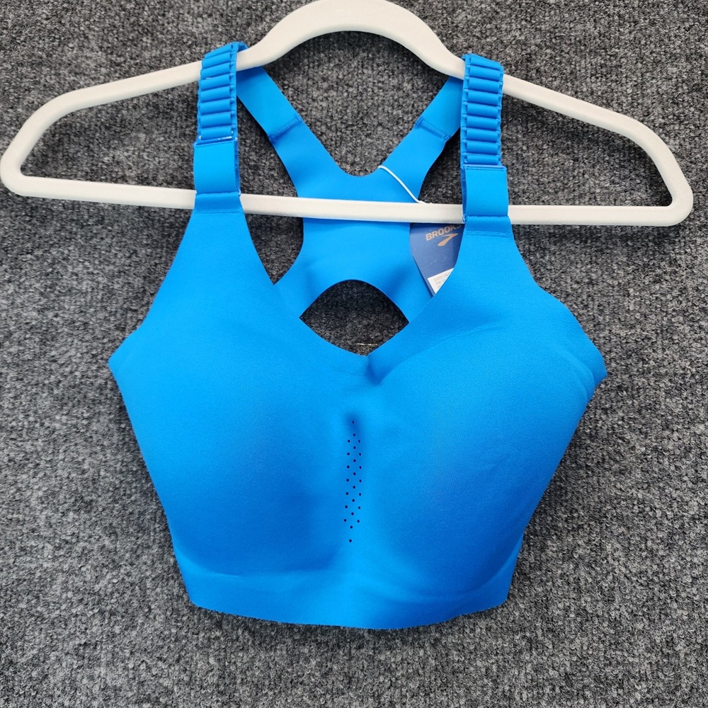 NWT Brooks Dare Racerback 2.0 High Impact Running Gorpcore Sports Bra 32DD Blue